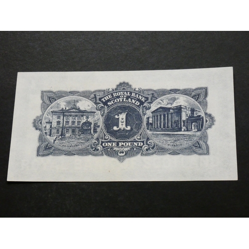 76 - SCOTLAND.  Royal Bank of Scotland.  1 Pound, 3.1.1955, sign. J.D.C. Dick, RB55g (SC802f, P-322), ser... 