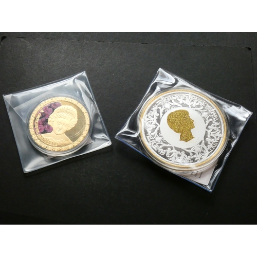 420 - MEDALLIONS, ROYALTY.  Diana Spencer, Princess of Wales commemorative medallions, one 100mm, plus ano... 