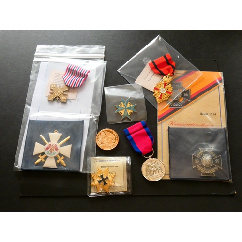 459 - MEDALS & MILITARIA.  Small group of modern full-size reproductions of medals and awards, including, ... 