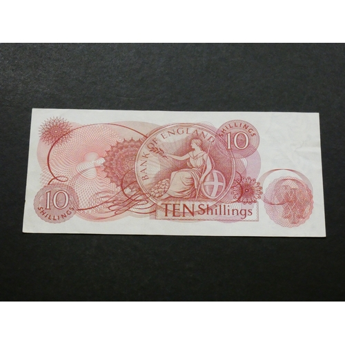 39 - GREAT BRITAIN, BANK OF ENGLAND.  10 Shillings.  Sign. O'BRIEN, replacement issue, B287 (B34b), seria... 