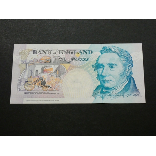 61 - GREAT BRITAIN, BANK OF ENGLAND.  5 Pounds.  Sign, GILL, B357 (BE118b), first series, serial number A... 