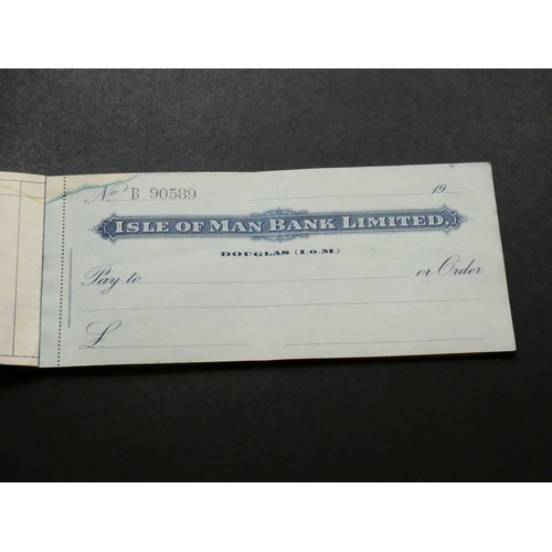 84 - CHEQUES.  Isle of Man, ISLE OF MAN BANK LIMITED, DOUGLAS, unused book of twelve cheques, circa 1940s... 