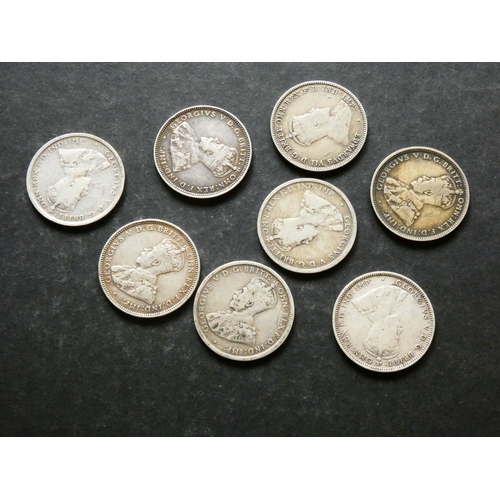 118 - AUSTRALIA.  Collection of silver Shillings, including 1910, 1911, 1914, 1916M, 1917M, 1918M, 1925, a... 