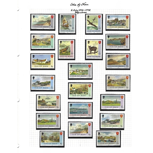 465 - STAMPS.  Collection of U/M definitives, commemoratives, and special issues, 1970 to 1992, of Isle of... 