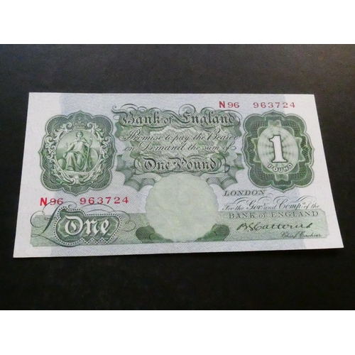 3 - BANKNOTE.  United Kingdom, Bank of England, 1 Pound, sign. Catterns, B225 (BE43b), serial number N96... 