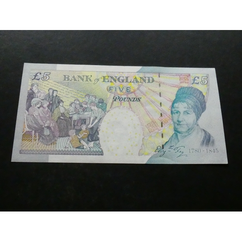 9 - BANKNOTE.  United Kingdom, Bank of England, 5 Pounds, sign. Bailey, B398 (BE129c), serial number KK9... 