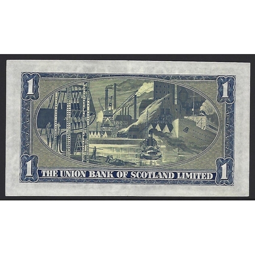 11 - BANKNOTE.  United Kingdom, Scotland, The Union Bank of Scotland Limited, 1 Pound, 3rd July 1950, sig... 