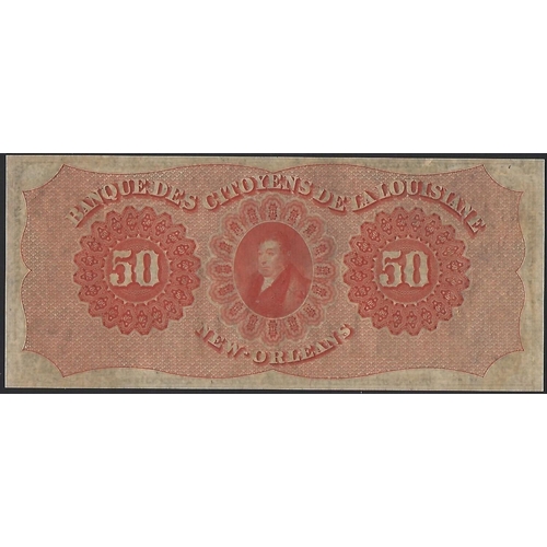 27 - BANKNOTE. United States of America, Citizens' Bank of Louisiana, New Orleans, 50 Dollars, circa 1860... 