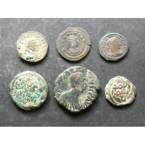 39 - COINS.  Ancients, small group including Salonina, wife of Gallienus (253-268 CE), billon Antoninianu... 