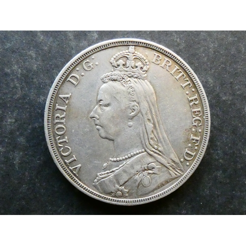 40 - COIN.  United Kingdom, Victoria (1837-1901), silver Crown, 1887, S-3921, Fine+, contact marks.