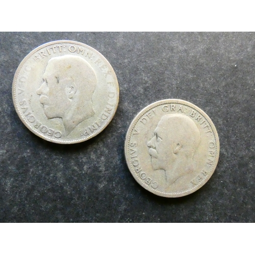 49 - COINS.  United Kingdom, George V (1910-1936), silver Florin, 1925, S-4022A, together with 1932, S-40... 