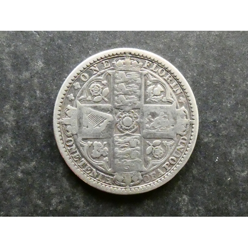 50 - COIN. United Kingdom, Victoria (1837-1901), silver  Florin, 1849, w.w. behind bust, S-3890, VG+