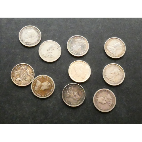 67 - COINS. Australia,  collection of silver Sixpences, including 1910, 1911, 1919M, 1921, 1925, 1926, 19... 