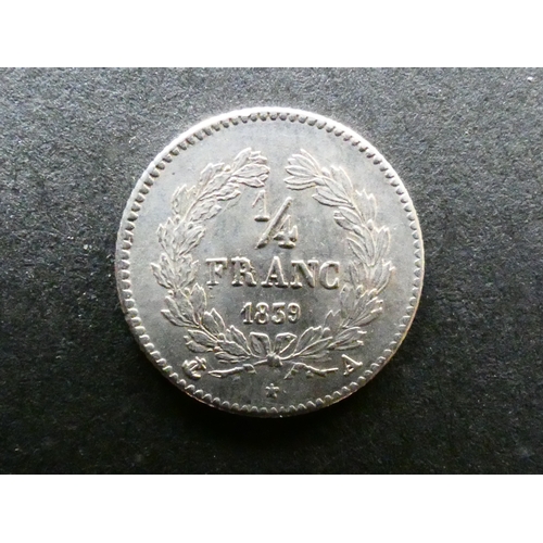 99 - COIN. France,  Louis Philippe (1830-1848), silver ¼ Franc, 1839A, Paris mint, KM740.1, EF