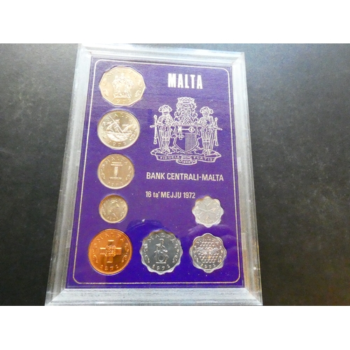 137 - COIN.  Malta, 1972, set of 8 coin, 2 Mils to 50 Cents, UNCs, in 