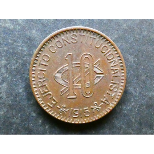 139 - COIN.  Mexico, Revolutionary period, Chihuahua State, coinage issued by constitutionalist army, copp... 