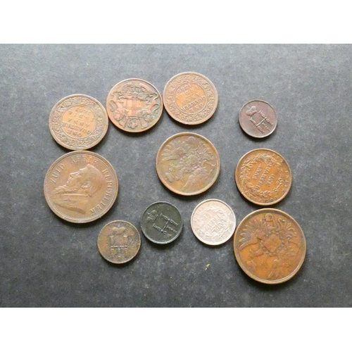 152 - COINS. World, small collection including India [¼ Anna (1835, 1858, 1862, 1889), ¼ Rupee (1840)], Ru... 