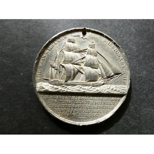 165 - MEDALLION. Great Britain, 1844, launching of the John Williams Missionary ship, obverse; THE JOHN WI... 