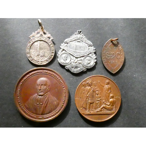 180 - MEDALS & MILITARIA. Great Britain, Small group of church-related medals and medallions, including 18... 