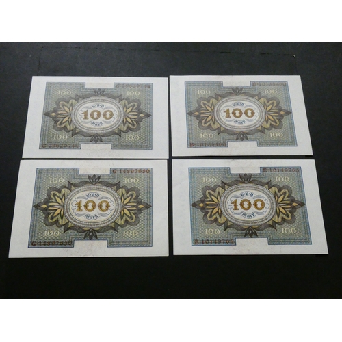 12 - BANKNOTES.  Germany, Weimar Republic, 100 Mark, 1st November 1920, P-69b, NEF to AUNC (4)