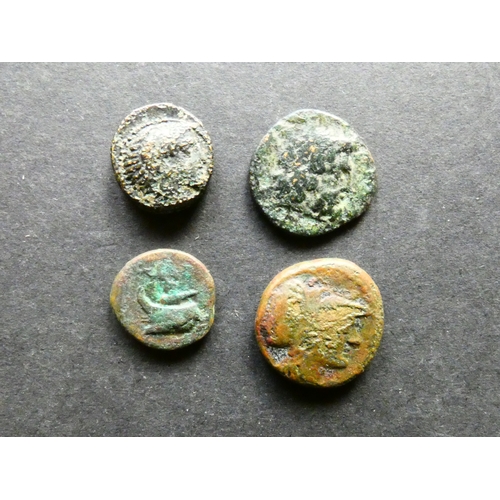 78 - COINS.  Kings of Macedon, small groups including Philip II (359-336BCE), AE13, 2.90g, obverse; head ... 