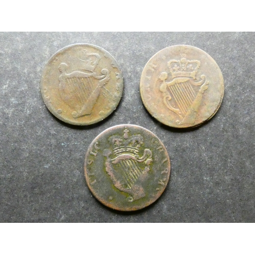 136 - TOKENS. 18th Century evasive coinage, England, Halfpenny, ND, obverse; SIR BEVOIS SOUTHAMPTON, bust ... 