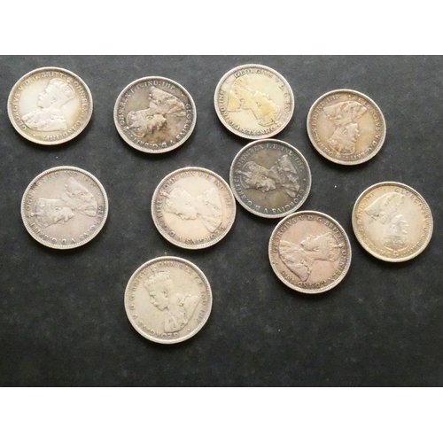 68 - COINS. Australia,  George V (1910-1936), 10x silver shilling, 1916M, Melbourne mint, KM26, NF to VF ... 