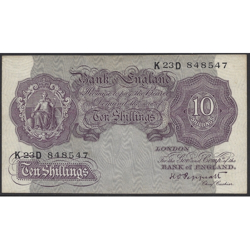 2 - BANKNOTE.  United Kingdom, Bank of England, 10 Shillings, emergency issue, ND(1940-1948), series A B... 