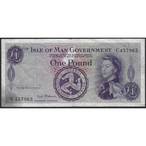 20 - BANKNOTE.  United Kingdom, Isle of Man, 1 Pound, ND(1970), sign. P.G.H. STALLARD, M505 (IM31b, P-25b... 