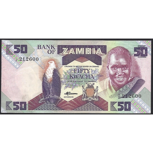 43 - BANKNOTE.  Zambia, 50 Kwacha, ND(1986-1988), sign. P-28, replacement issue, prefix 1/Z, VF+