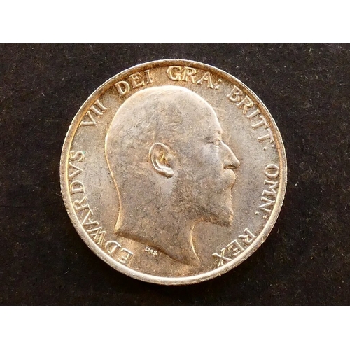 62 - COIN.  United Kingdom, Edward VII (1901-1910). Silver Shilling, 1910, S-3982. EF, light contact mark... 