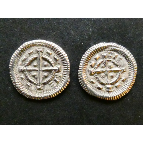 122 - COINS. Hungary,  anonymous 12th Century silver Denar, 12mm, 0.35g, obverse; E and series of dashes a... 