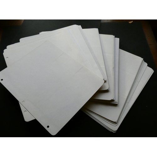 211 - ACCESSORIES.  Assortment of approximately 115 white card page dividers for 3-ring album, square- and... 