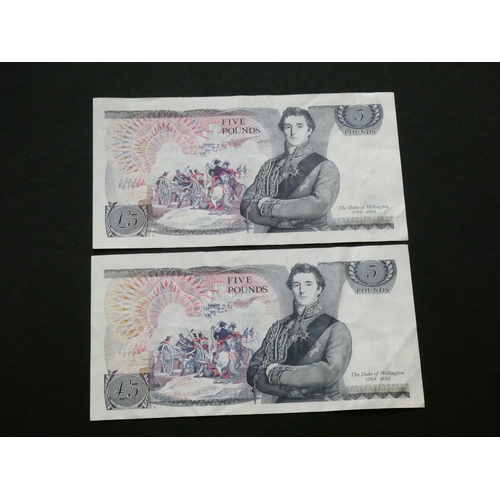 14 - BANKNOTES.  United Kingdom, Bank of England, 5 Pounds, ND(1973-1980), series D pictorial, sign. J.B.... 