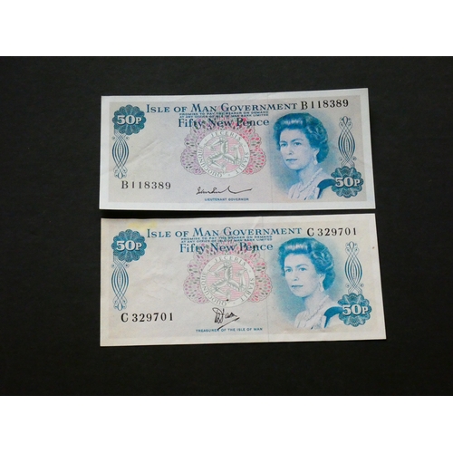 19 - BANKNOTES.  United Kingdom, Isle of Man, 50 Pence, ND(1975), large sign. JOHN PAUL, M513 (IM23b, P-2... 