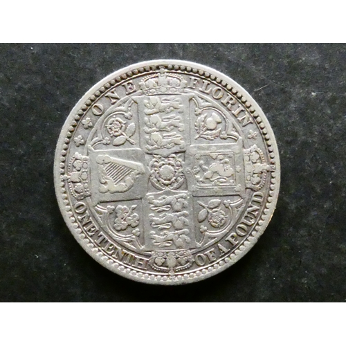 60 - COIN.  United Kingdom, Victoria (1837-1901), silver Florin, 1849, W.W. behind bust, S-3890, NVF/F+