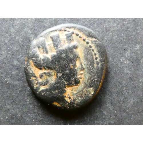 93 - COIN.  Phoenicia, AE20, 6.58g, of Arados, modern-day Arwad in Syria, 2nd Century BCE, obverse; veile... 