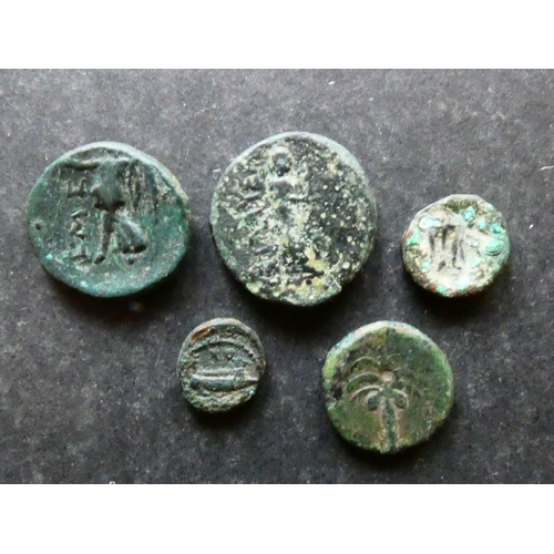 100 - COINS.  Ancient Greece.  A small group of bronze types, circa 3rd Century BCE to 1st Century CE, whi... 