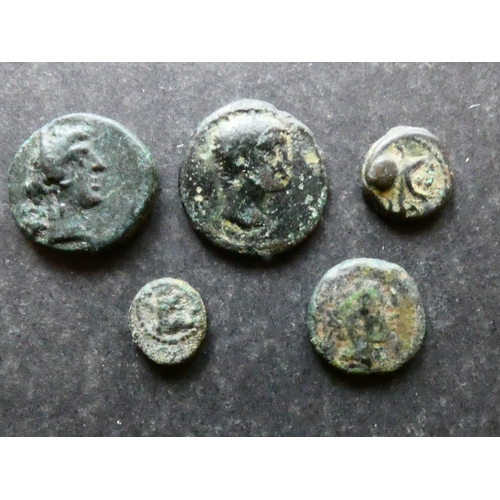 100 - COINS.  Ancient Greece.  A small group of bronze types, circa 3rd Century BCE to 1st Century CE, whi... 