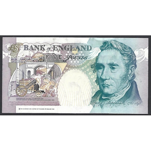 17 - BANKNOTE.  United Kingdom, Bank of England, 5 Pounds, ND(issued 1993-1998), series E, 1st historical... 