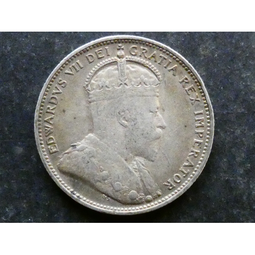 138 - COIN.  Canada, Edward VII (1901-1910), silver 25 Cents, 1909, KM11, Fine+/NVF