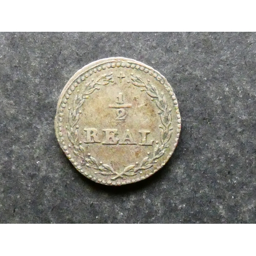 192 - COIN.  Peru, South Peru, silver ½ Real, 1837, minted at Arequipa, KM168, Fine+