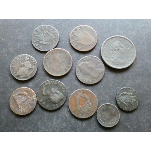 180 - COINS.  Ireland, collection modern minors, including Farthings (1760, 1806), plus Halfpennies (1693,... 