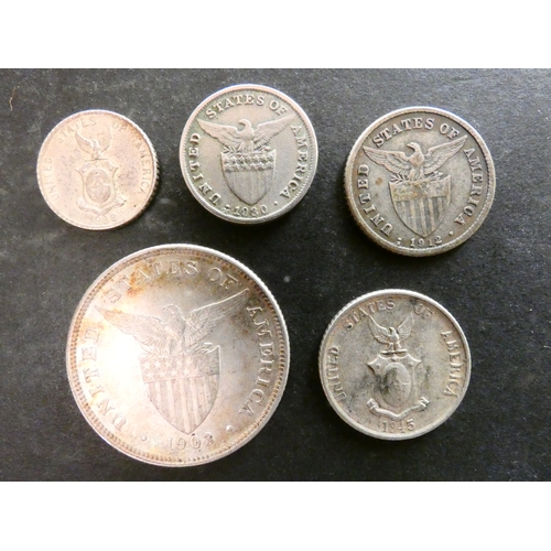 193 - COINS.  Philippines, small group modern minors, including 5 Centavos, 1930M, together with 10c, 1938... 