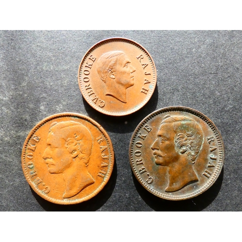 205 - COINS.  Sarawak, Charles J. Brooke, Rajah (1868-1917), copper 1 Cent, 1870, KM6, VF, together with a... 