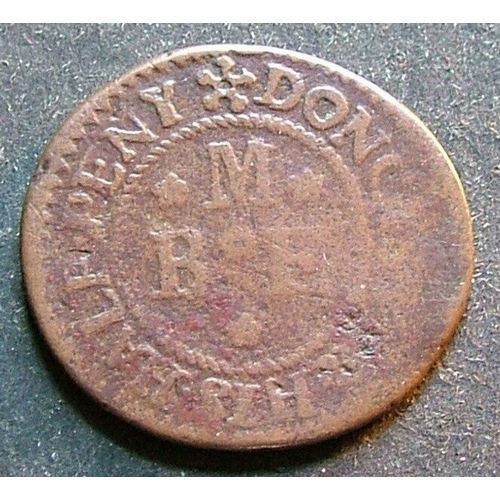 239 - TOKEN.  Great Britain, 17th Century Tradesman's token, England, Yorkshire, Doncaster, Halfpenny, obv... 