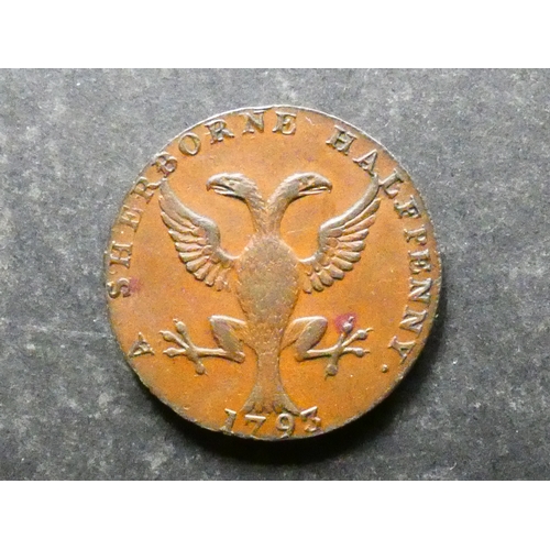 241 - TOKEN.  Great Britain, 18th Century tradesman's token, Dorset, Sherborne, Halfpenny, 1793, obverse; ... 