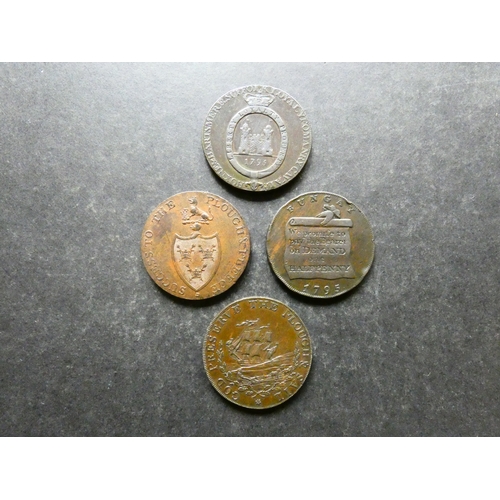 244 - TOKENS.  Great Britain, 18th Century tradesmen's tokens, including Suffolk, Halfpennies x4, includin... 