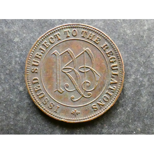 255 - TOKEN.  Great Britain, Yorkshire, Inn token, obverse; BOW STREET COFFEE HOUSE SCARBOROUGH, value 1 a... 