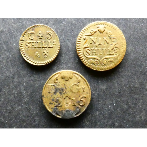 273 - WEIGHTS.  England, George III (1760-1820), small group of brass coin weights, including obverse; 4 /... 